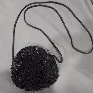 JAFRA Black Beaded Shoulder Bag